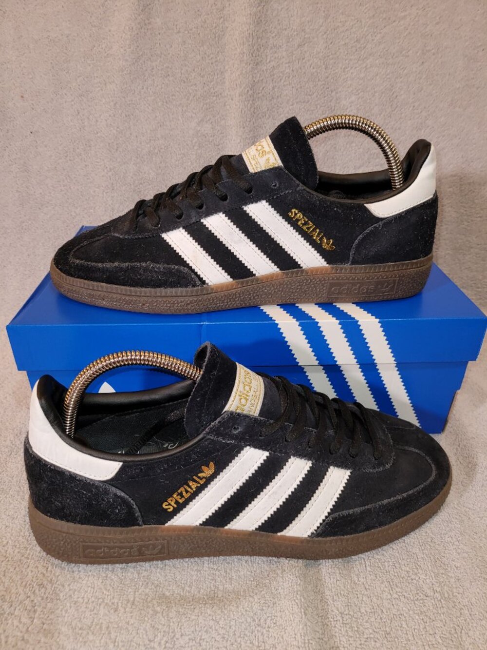 Adidas Spezial Men's Size 8 Black White Brown Handball Sneakers DB3021 (#1880)